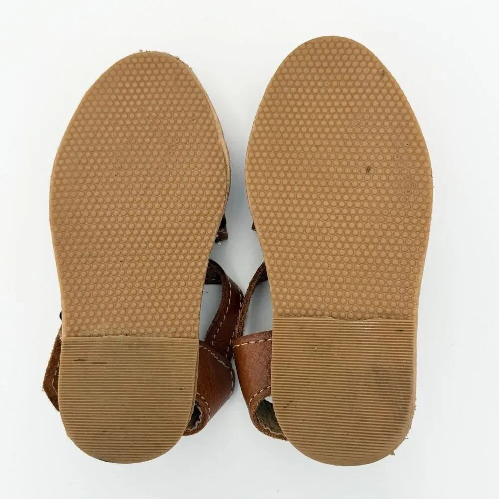 JAB Mexican Handmade Huarache Embroidered Leather Sandals for Little Kids - MX S